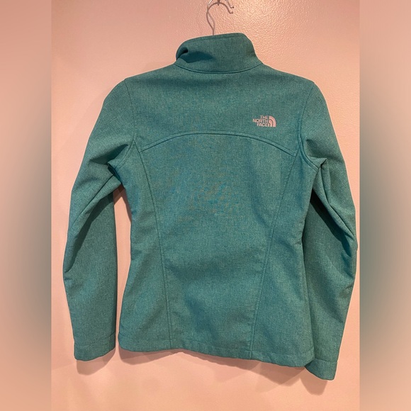 The North Face Softshell Full Zip Jacket Womens XS Mock Neck Teal Blue - Picture 3 of 9